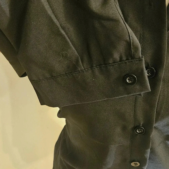 Brand New Chiffon Long Sleeve Button Down Shirt Blouse Wmn's V-neck Tops Black M - Picture 4 of 6